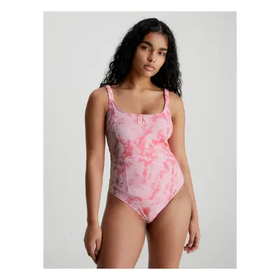 Růžové dámské jednodílné plavky Calvin Klein Underwear Authentic-One Piece- - Dámské