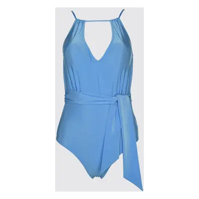 Trendyol Saks Halter Collar Tingling Detailed Swimsuit