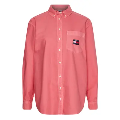 Tommy Jeans Shirt - TJW BADGE BOYFRIEND SHIRT pink