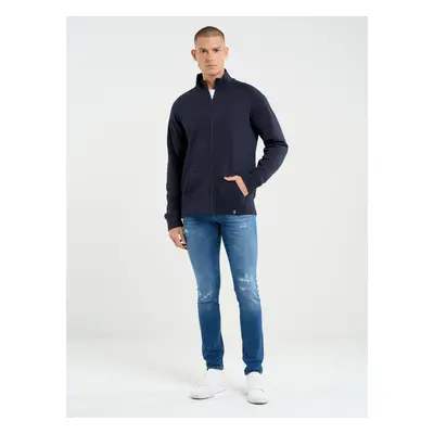 Big Star Man's Zip Sweatshirt Sweat Navy Blue