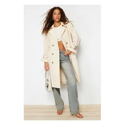 Trendyol Stone Oversize Wide Cut Belted Trench Coat