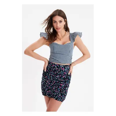 Dámský Crop Top Trendyol Navy