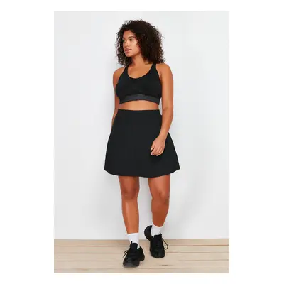 Trendyol Curve Black Layer Knitted Sports Shorts Skirt