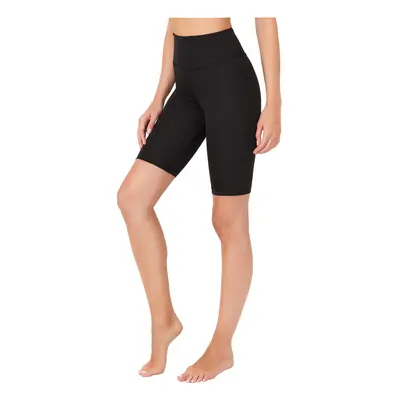 LOS OJOS Women's Black High Waist Compression Cycling Shorts Sports Leggings