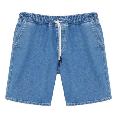 Trendyol Blue Wide Cut Plus Size Denim Shorts