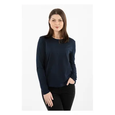 T-Shirt - TOMMY HILFIGER JARA OPEN BACK TOP LS dark blue