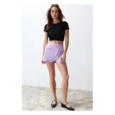 Trendyol Lilac Pocket Detailed Woven Shorts Skirt