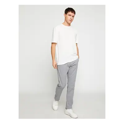 Koton Basic Gabardénové Kalhoty Slim Fit Knoflíkovými Kapsami