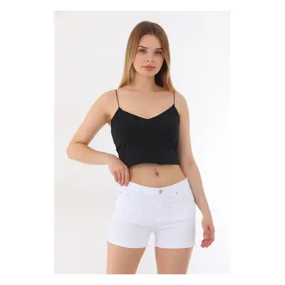 BİKELİFE Mini High Waist Lycra stretchy Cotton Shorts & Bermudas