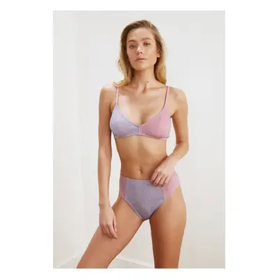 Trendyol Lilac Color Block Bikini Bottoms