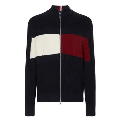 Tommy Hilfiger Sweater - CHEST COLORBLOCK STRIPED ZIP THR blue