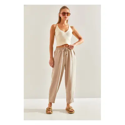 Bianco Lucci Women's Elastic Waist Trousers