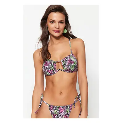 Trendyol Floral Pattern Underwired Tunnel Bikini Top