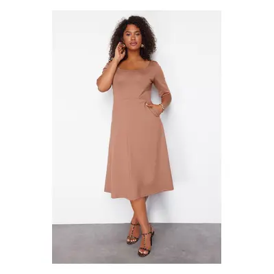 Trendyol Curve Mink More Sustainable Midi Knitted Dress