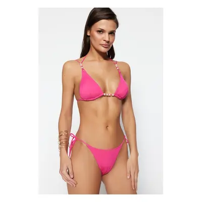 Trendyol Fuchsia Triangle Pearl Příslušenství Bikiny Top