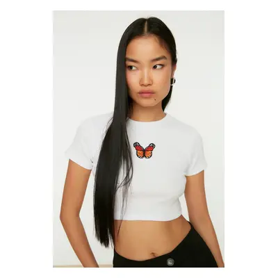 Dámský crop top Trendyol Embroidered