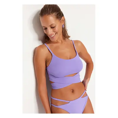 Trendyol Lilac Bralette Tie Bikini Top