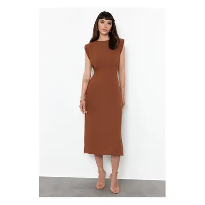 Trendyol Brown A-line Midi Woven Dress