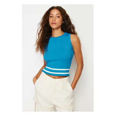 Trendyol Blue Basic Color Block Knitwear Blouse