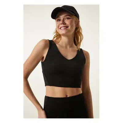 Happiness İstanbul Black Strappy Shaper Sports Bra