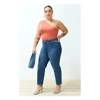 Trendyol Curve Blue High Waist Mom Fit Jeans