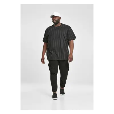 Oversized Pinstripe Tee černé