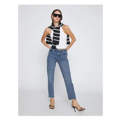 Koton Straight Leg Jeans High Waist - Eve Slim Jean