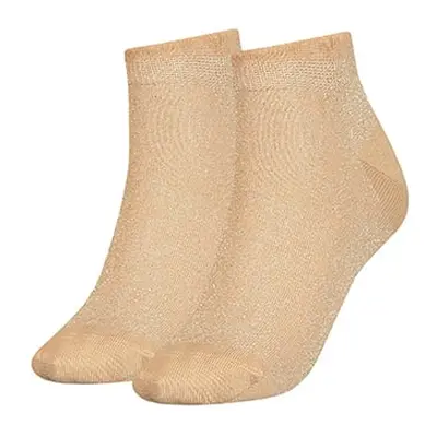 Tommy Hilfiger Socks - TH WOMEN SNEAKER 2P LUREX beige