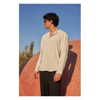 Trendyol Ecru Relaxed Fit Linen Content Shirt