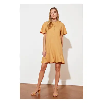 Trendyol Camel Button Detailed Dress