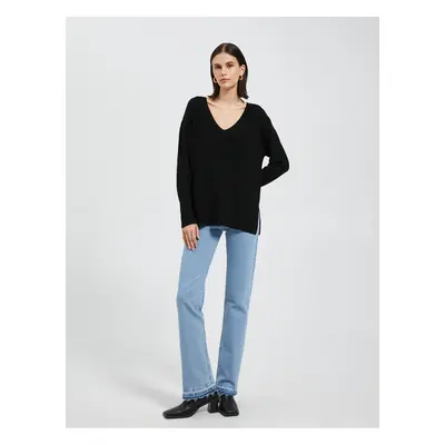 Koton V-Neck Svetr Oversize Dlouhý rukáv Kašmír Texturou