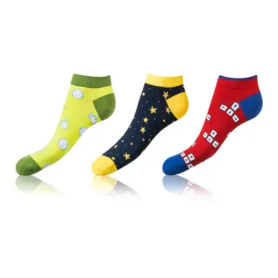 Sada tří párů unisex barevných vzorovaných ponožek Bellinda CRAZY IN-SHOE SOCKS 3x