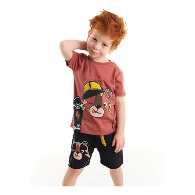 Denokids Skateboard Chlapecké tričko Black Shorts Set