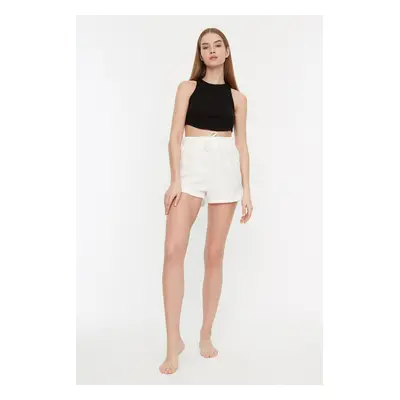 Trendyol Shorts - Ecru - Normal Waist