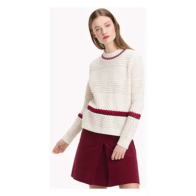 Tommy Hilfiger Sweater - WYNONA MOCK-NK SWTR white