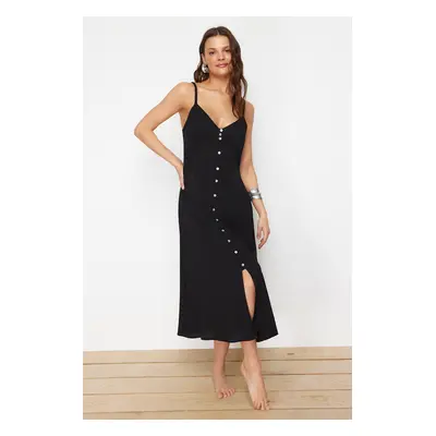 Trendyol Black Midi Woven Beach Dress