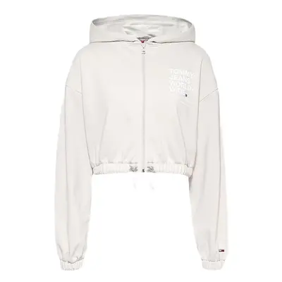 Tommy Jeans Sweatshirt - TJW CROP WORLDWIDE ZIP THRU beige