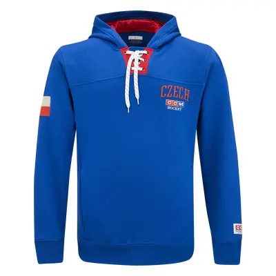 Pánská mikina CCM FLAG HOODIE TEAM CZECH Collegiate Royal SR