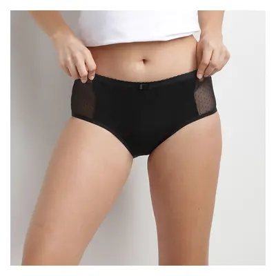 Černé menstruační kalhotky s krajkovým detailem Dim MENSTRUAL LACE BOXER