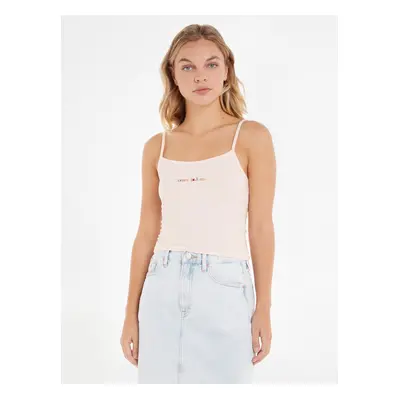 Světle růžové dámské tílko Tommy Jeans TJW BBY Color Linear Strap - Dámské