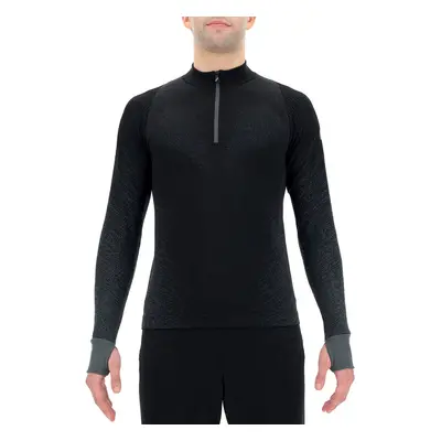 Pánské tričko UYN Running Exceleration Shirt LS Zip Up Black