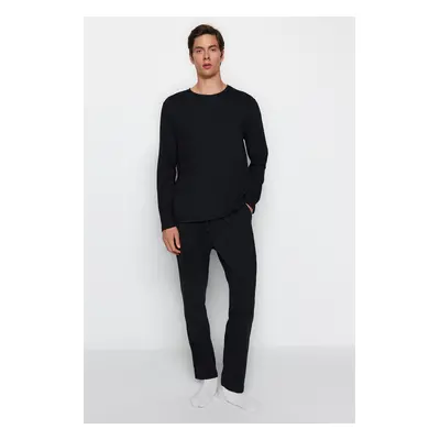 Trendyol Black Regular Fit Knitted Pajama Set