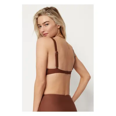 Trendyol Brown Balconette Bikini Top