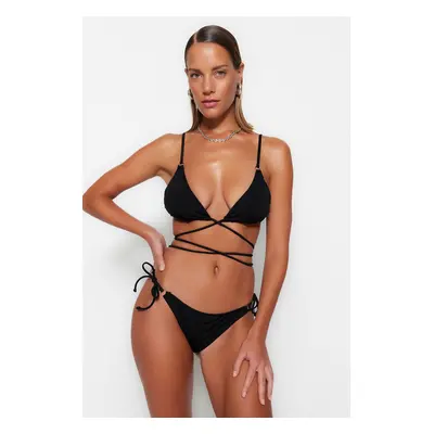 Trendyol Black Triangle Tie Regular Leg Bikini Set