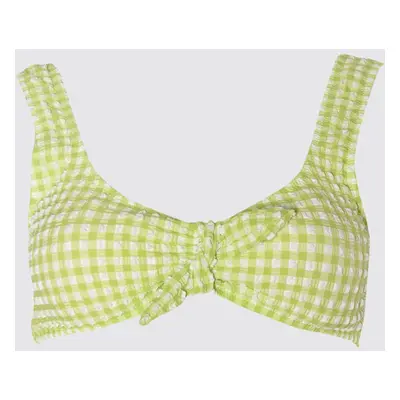 Trendyol Green Textured Tie Detailed Bikini Top