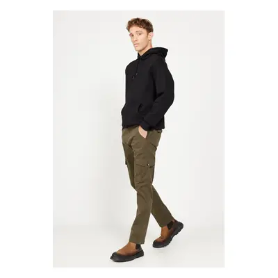 Pánské khaki extra slim fit kalhoty s cargo kapsami z bavlněného streče od AC&Co / Altınyıldız C