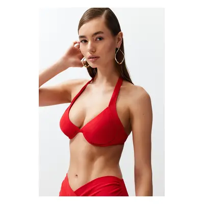 Trendyol Red Balconette Inverted V Underwire Bikini Top