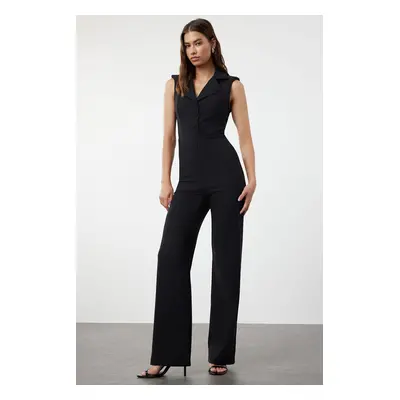 Trendyol Black Belted Wide Leg Jumpsuit