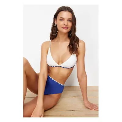 Trendyol Saks Triangle Embroidered High Waist Regular Bikini Set