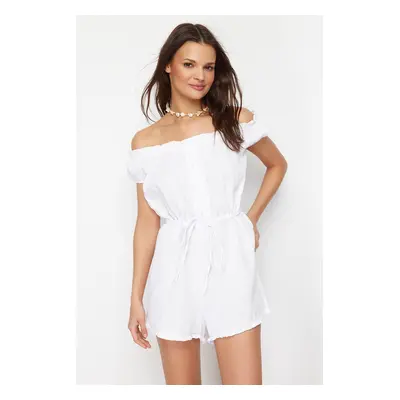 Trendyol White Woven Muslin 100% Cotton Jumpsuit